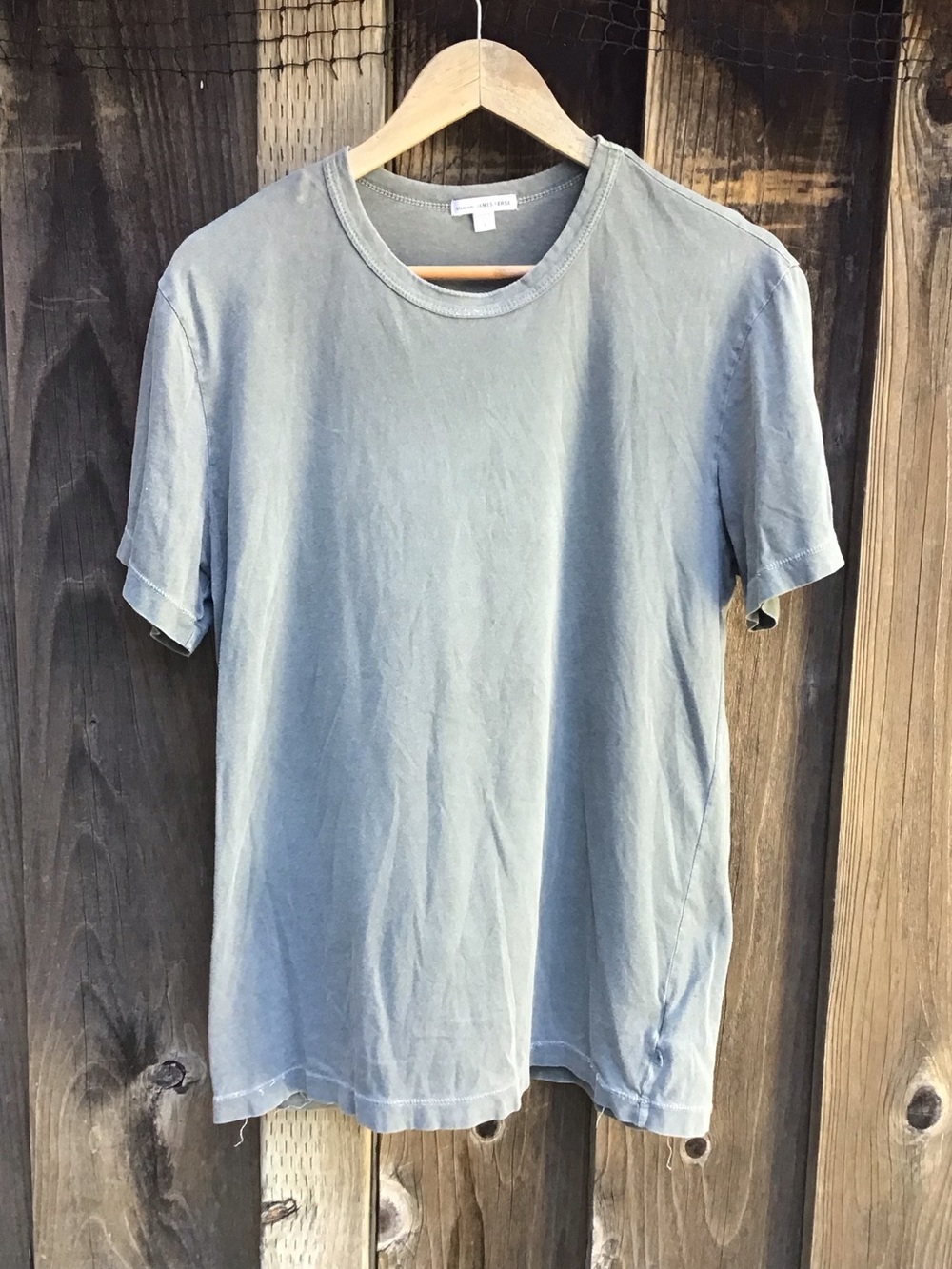 James Perse Standard Grey Garment Dyed T Shirt Mens Size 3 Large Made In USA